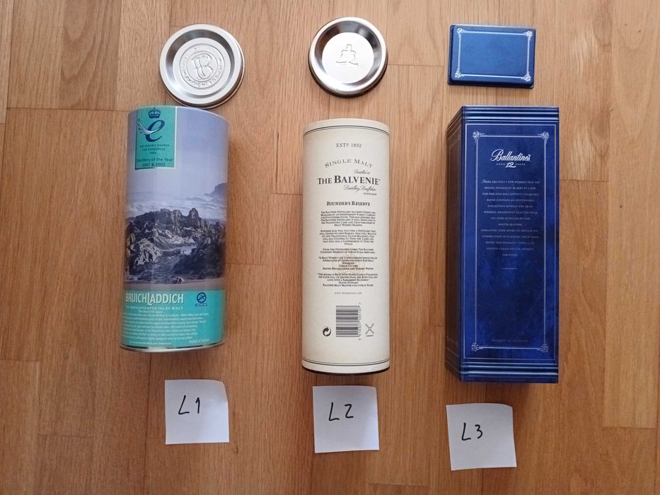 Latas Ballantine & The Balvenie & Bruichladdich L1 L2 L3