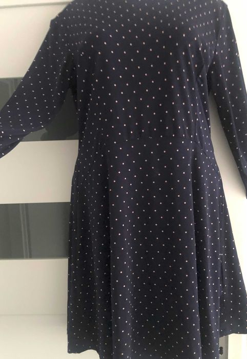 Sukienka granatowa w białe kropki
