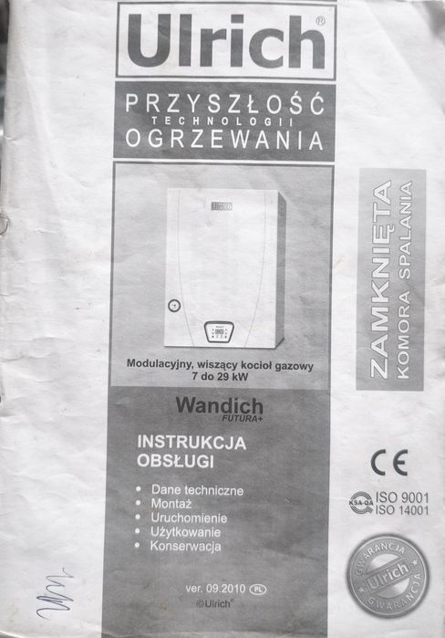 Okazja!!! Instrukcja obsługi do kotłów gazowych Urlich Wandich Futura+