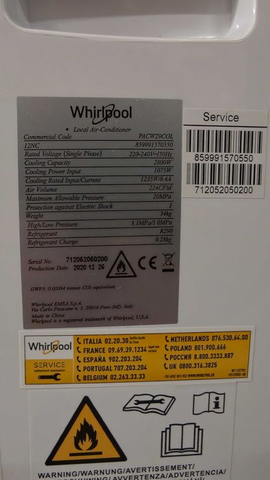 Whirlpool PACW29COL