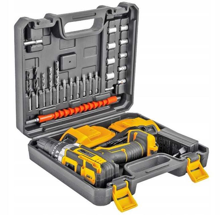 Udarowa Wiertarko-Wkrętarka Akumulatorowa Zestaw Bity Nowa Wkrętarka