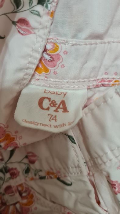Ogrodniczki letnie dla dziewczynki r.74 C&A