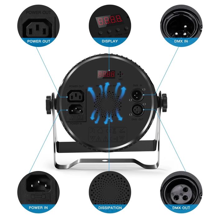 Led Par 100w RGBW DMX com comando RF