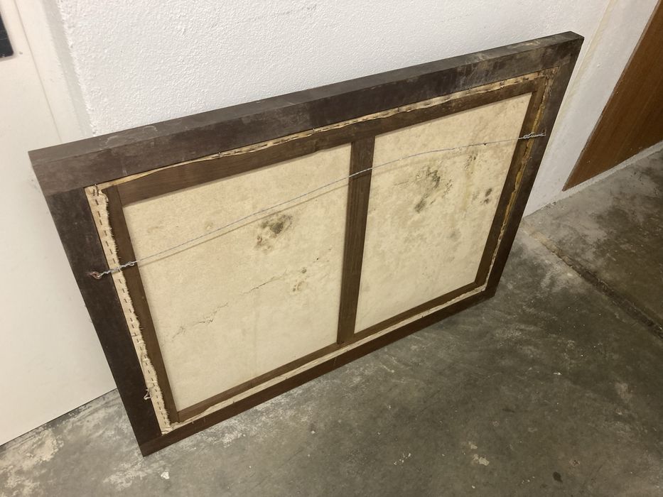 Pingura oleo / Moldura ( antiga em mogno)