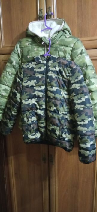 Болоньевая куртка - пуховик ЗИМА Милитари Лук р. 42 - 44