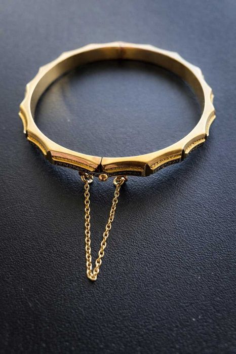 Bracelte em Ouro 19.2K com Corrente de Segurança