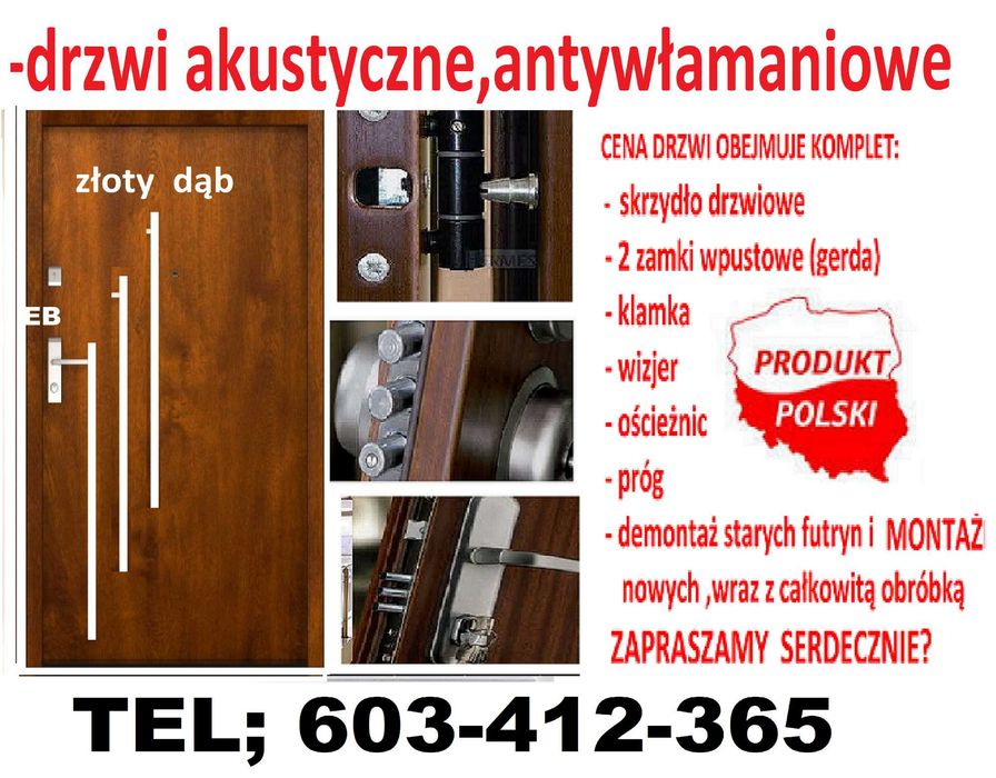 Drzwi zewnętrze WEJŚCIOWE ,wewnątrzklatkowe antywłamaniowe