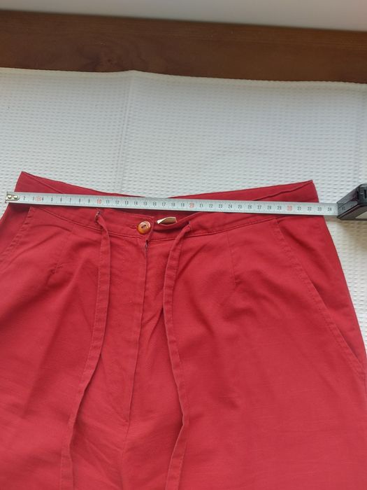 Calças Vermelhas - 55% Linho e 45% Viscose
