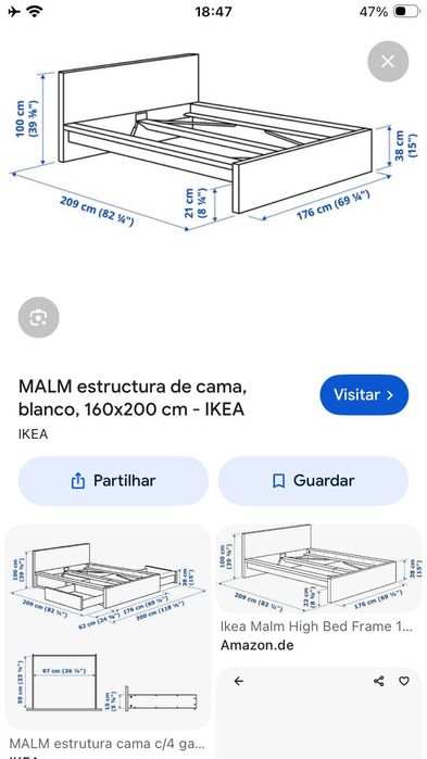 Vendo cama de Ikea mala mais colchão