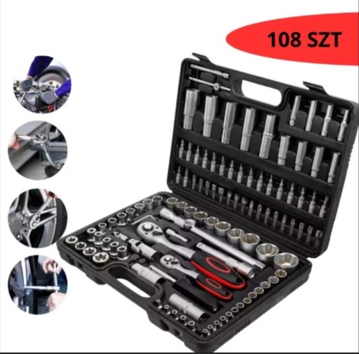 Zestaw Kluczy Nasadowych 108 Sztuk