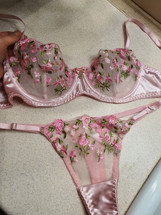 Różowy komplet bielizny 75C prezent walentynki dzień kobiet