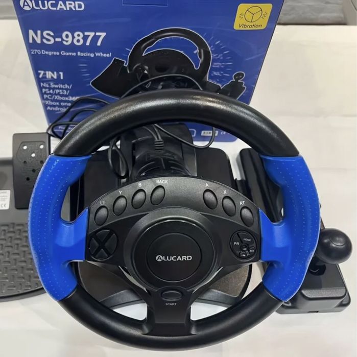 Ігровий руль QEOME + педалі гальма. Реалістичний симулятор