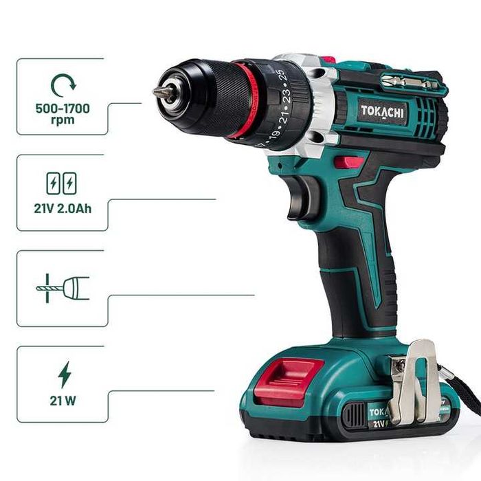 ZESTAW Wkrętarka akumulatorowa udarowa wiertarka metalowa głowica MOC