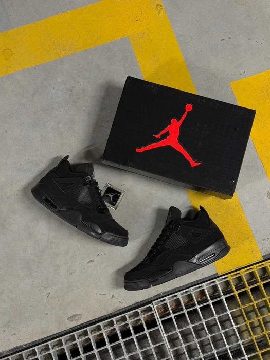 Чоловічі кросівки Nike Air Jordan Retro 4 "Black Cat" art 01195. Розміри 40-45