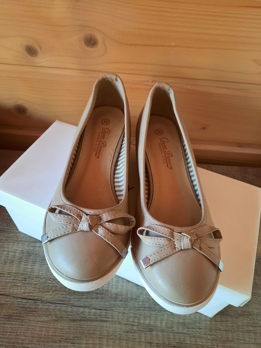 Buty baleriny wiosenne  beżowe czółenka Clara Barson 36 nowe