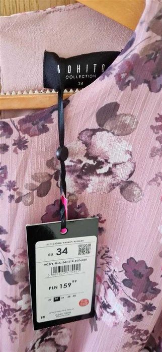MOHITO, sukienka damska, łączka, boho, rozm 34, NOWA z metkami