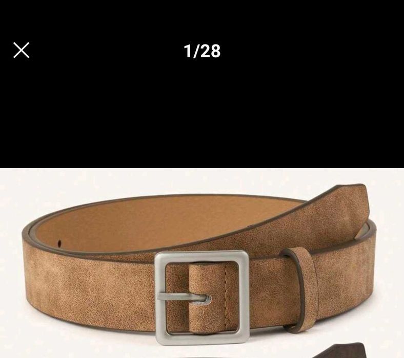 Pasek zamszowy brązowy