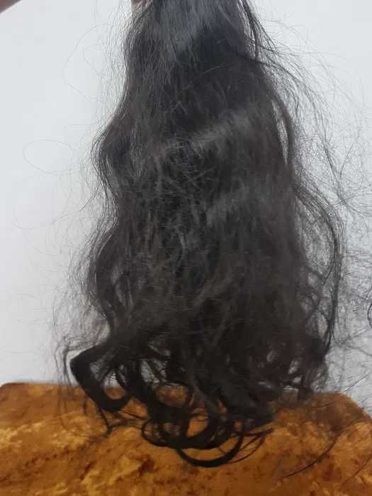 Długa czarna doczepka kucyk do włosów H161