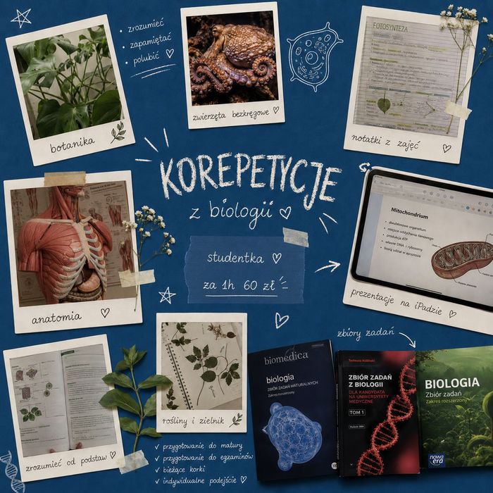 Korepetycje Biologia- też w wakacje {zapisy na 2026/27}