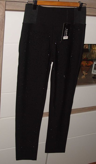 NOWE spodnie -legginsy z błyszczącymi  Kryształkami r. L/XL