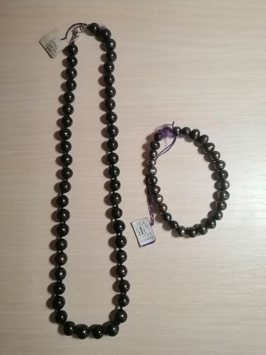 Набор бусы браслет из жемчуга