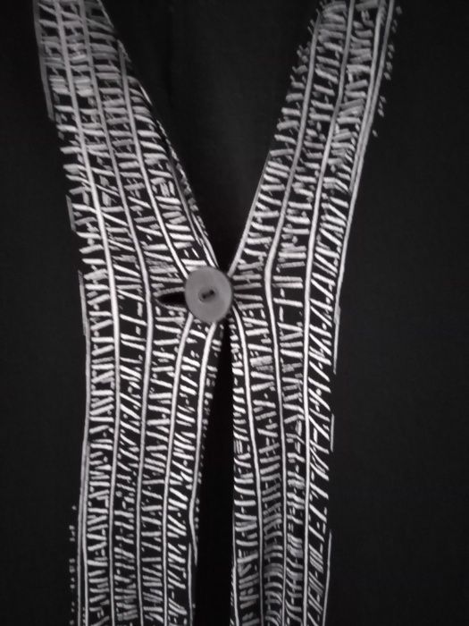 Żakiet Koktajlowy 42 czerń-biel długi