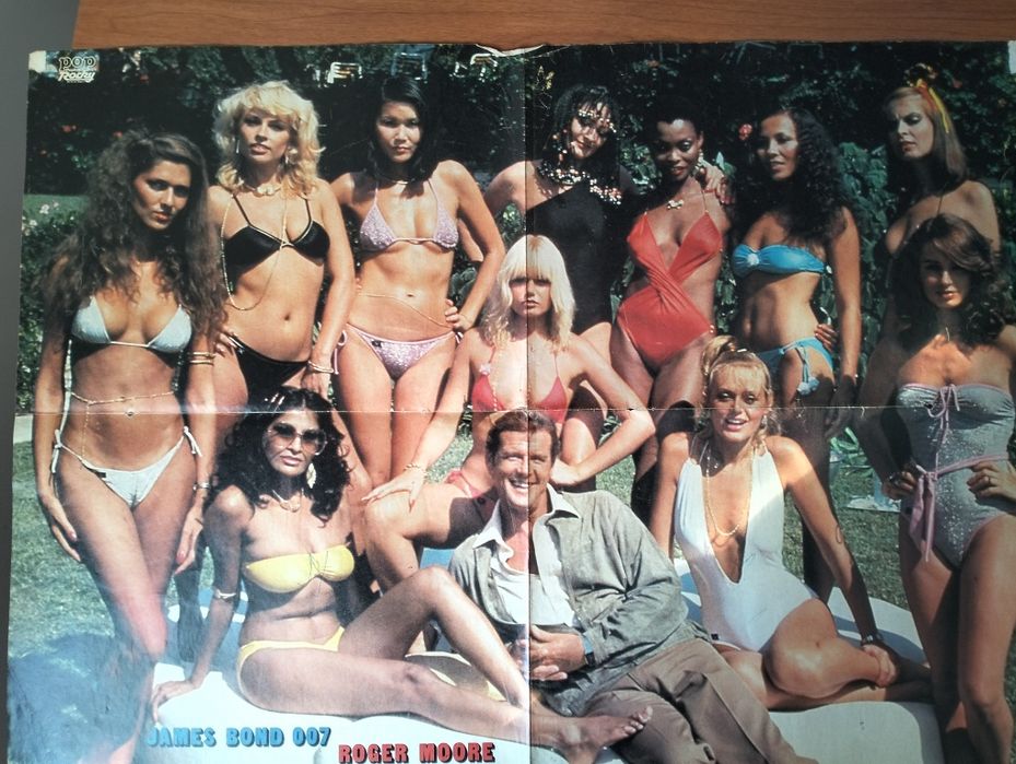 Antigo poster dupla face Bud Spencer e Roger Moore 007