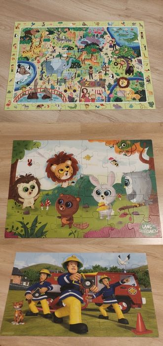 Zestaw puzzli, 3 razy puzzle,Puzzle Zoo 80 elementów Dodo, zwierzaki, strażak sam, gang słodziaków