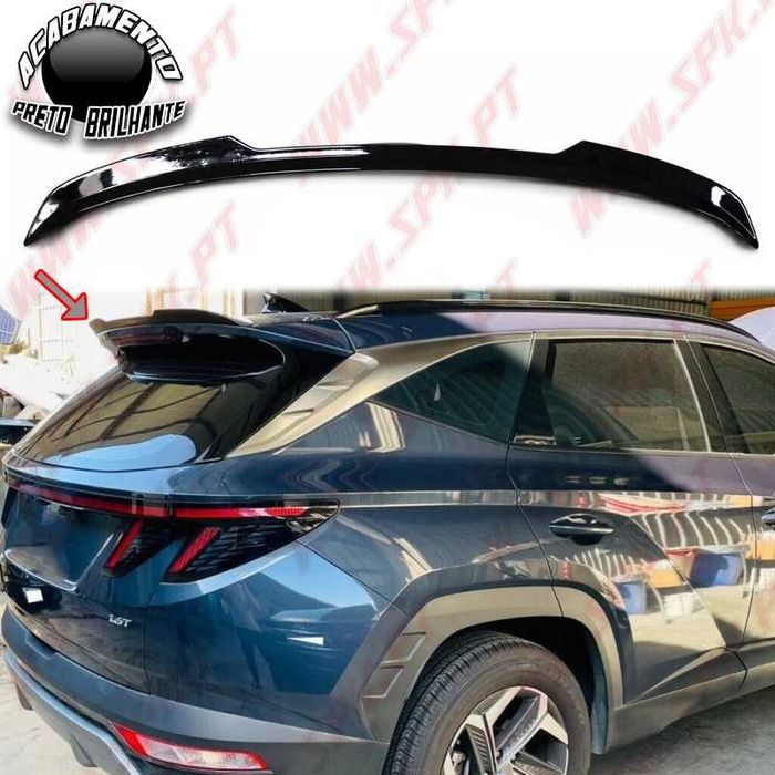 Aileron Traseiro - Hyundai Tucson (2021-) - Fabrico em Plástico ABS - Acabamento Preto Brilhante - Novo