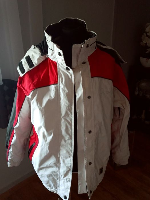 Kurtka damska zimowa 40 iguana bialo.czerwona