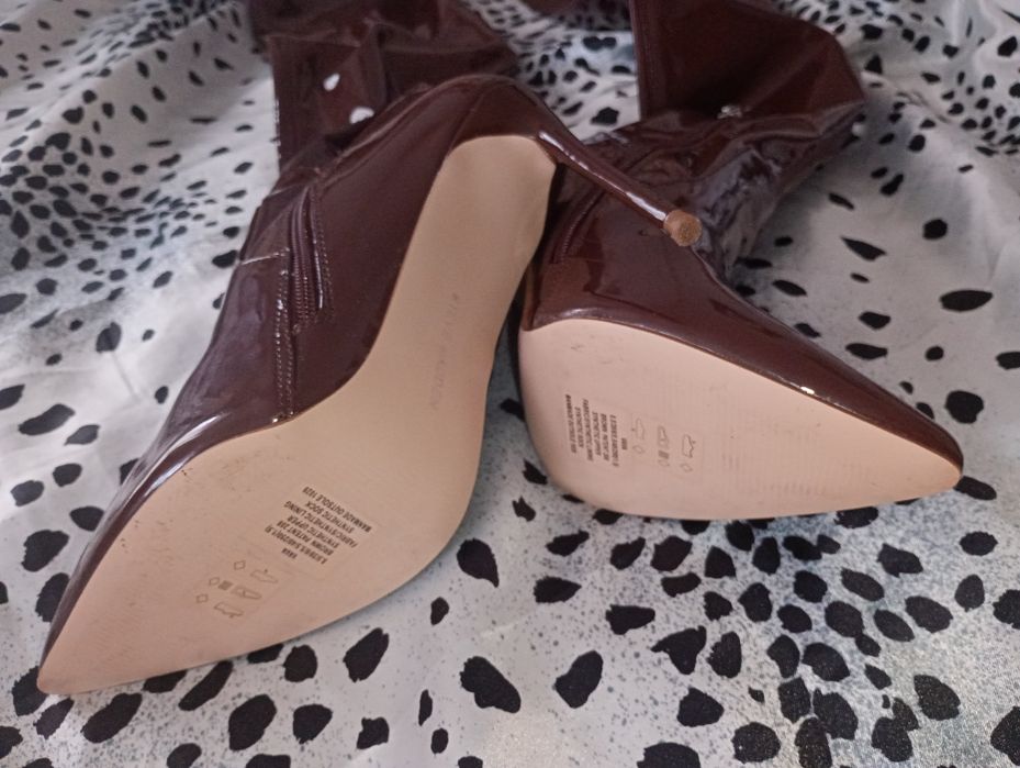 Lakierowane lateksowe mega długie kozaki Steve Madden Vava HIT!