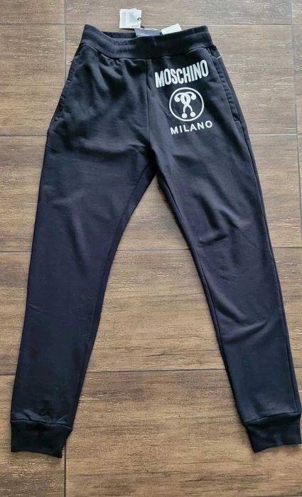 Moschino Logo spodnie dresowe czarne sweat pants Black Men S (46) NEW!