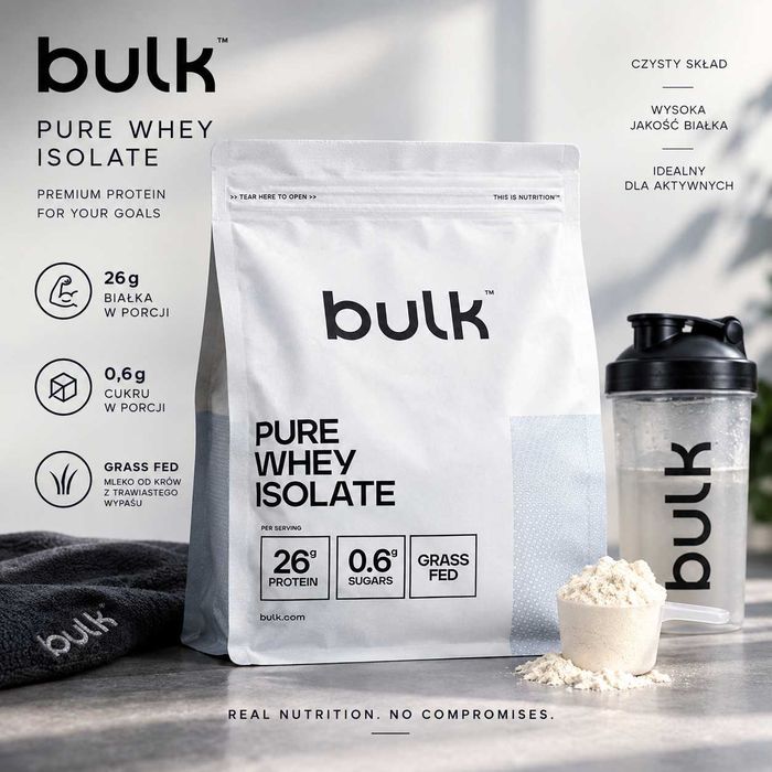Bulk Pure Whey Isolate 1kg – bez smaku – izolat białka