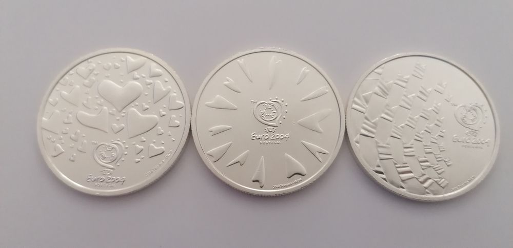 3 moedas de 8 euros prata