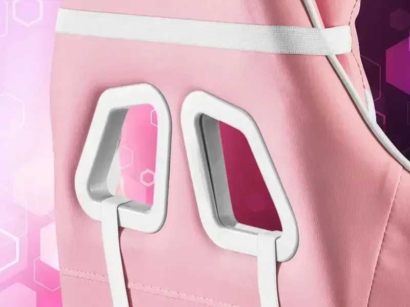 Крісло геймерське G1136 рожеве з підставкою для ніг