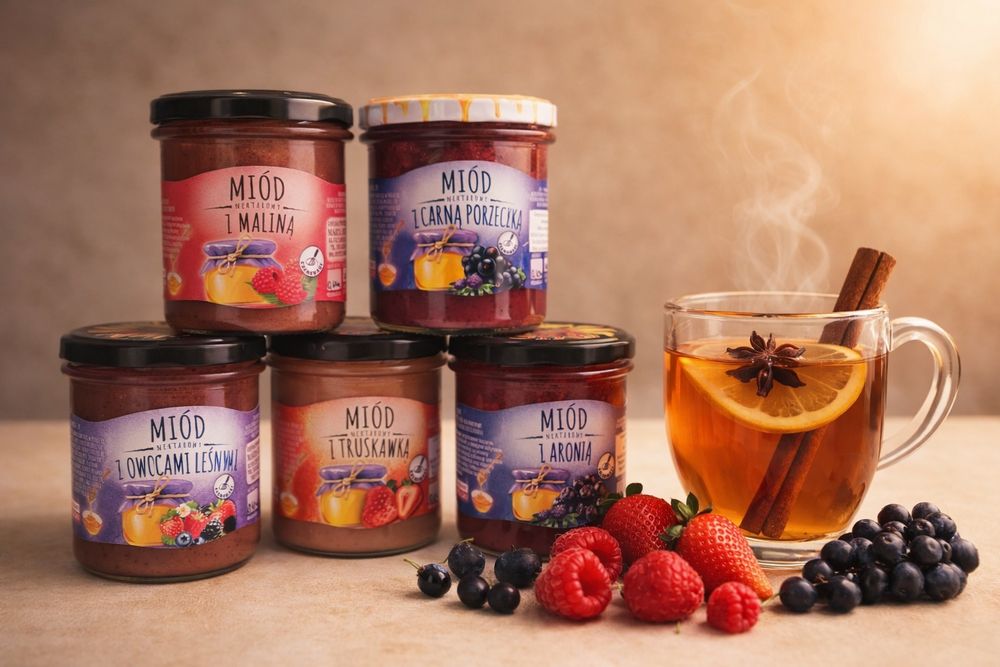 Kosz prezentowy z produktami pszczelimi