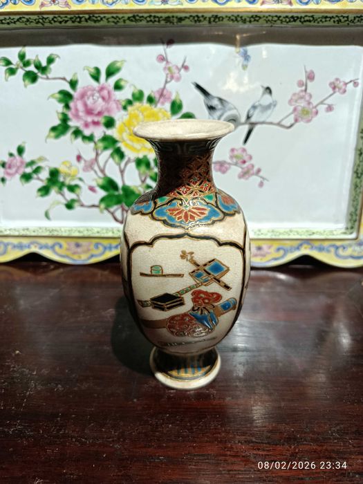 Jarra Vaso Cerâmica Japonesa do Século XIX Assinada