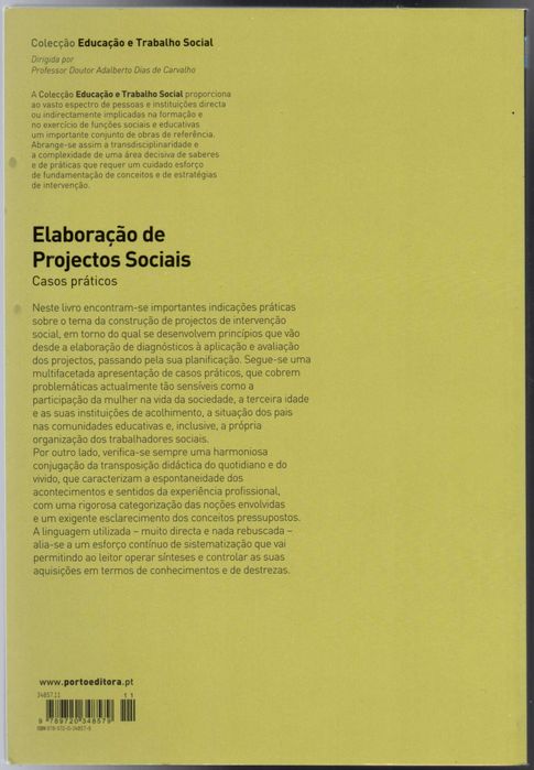Livro "Elaboração de Projectos Sociais – Casos Práticos"
