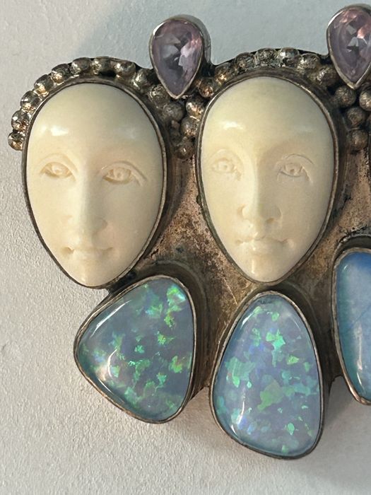 Подвеска кулон  Маски серебро 925 кость