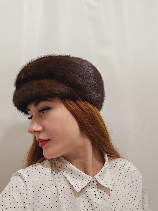 Кашкет, берет женский из меха норки, 56-57 размер