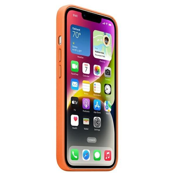 Etui Apple MPPF3ZM/A iPhone 14 Plus / 15Plus 6.7" pomarańczowy/orange Leather Case MagSafe