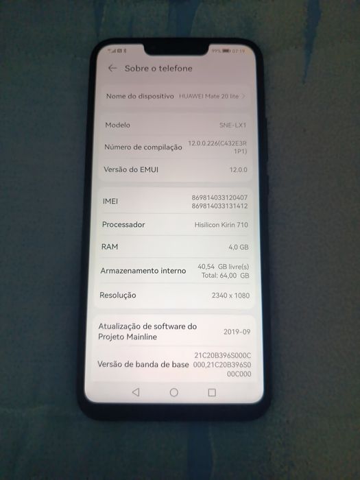 HUAWEI Mate 20 Lite Como Novo!