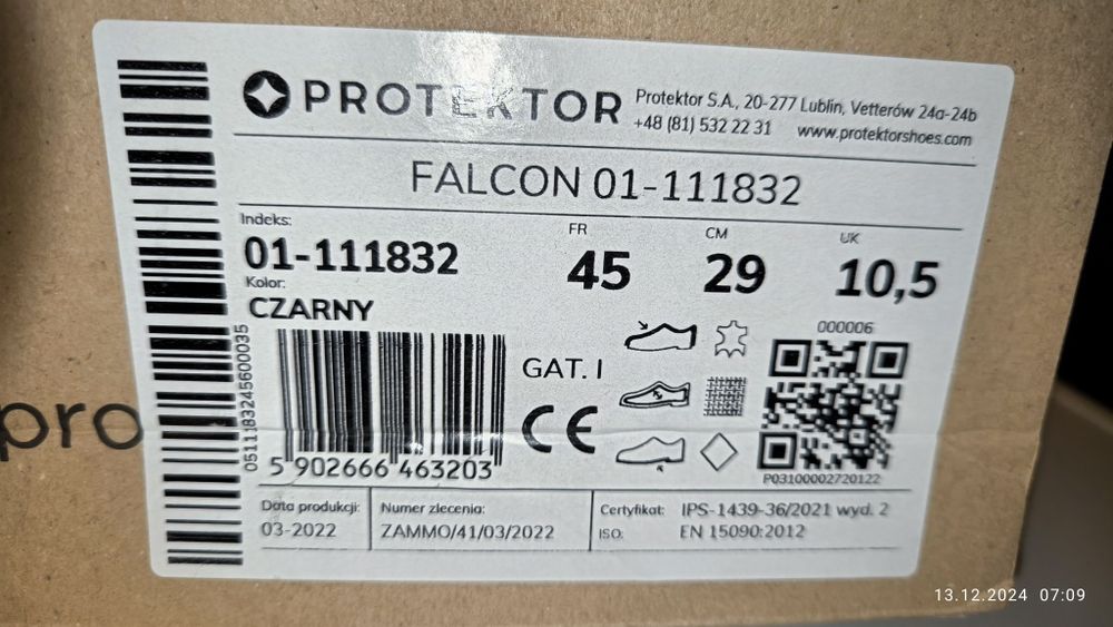 Buty straż, PSP OSP Protektor Falkon roz 45 46