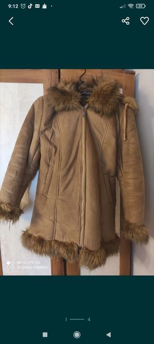 Kożuch damski z kapturem