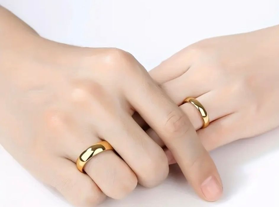 Klasyczne Obrączki Ślubne Złote Komplet dla Par Pary