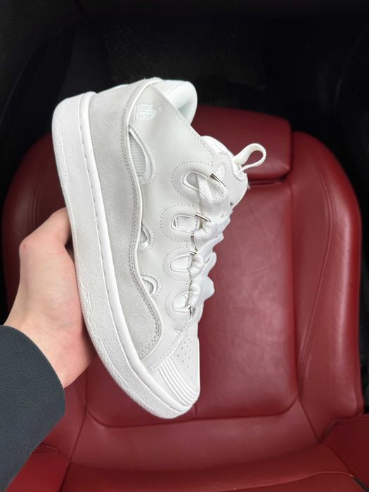 (ОПЛАТА ПІСЛЯ ОГЛЯДУ)Lanvin Curb Sneakers All White Менш Дуті
