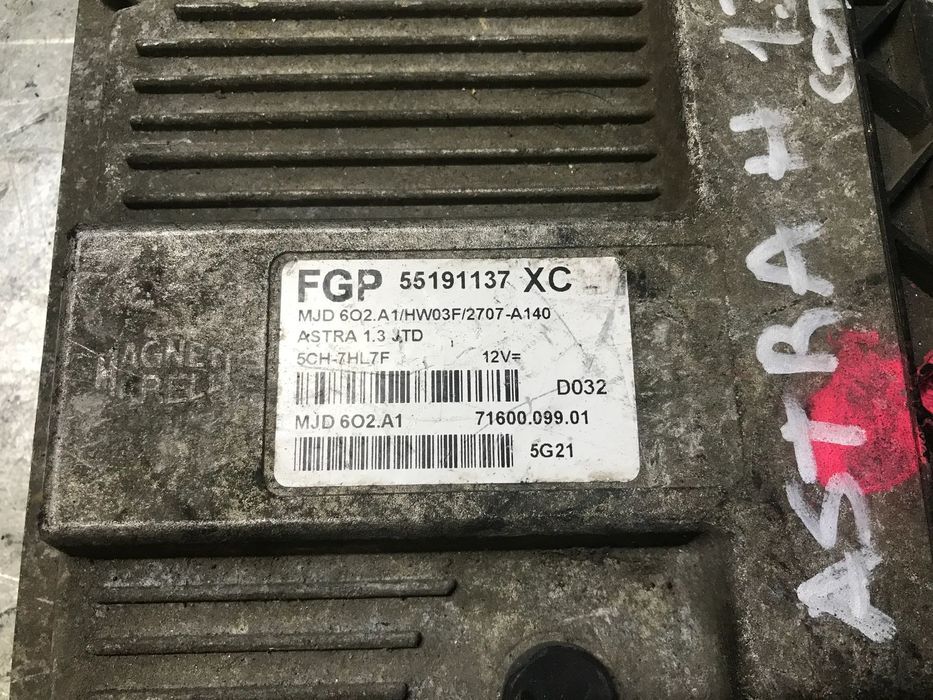 CENTRALINA DO MOTOR OPEL ASTRA H 1.3CDTI 55191137 XC MJD602A1