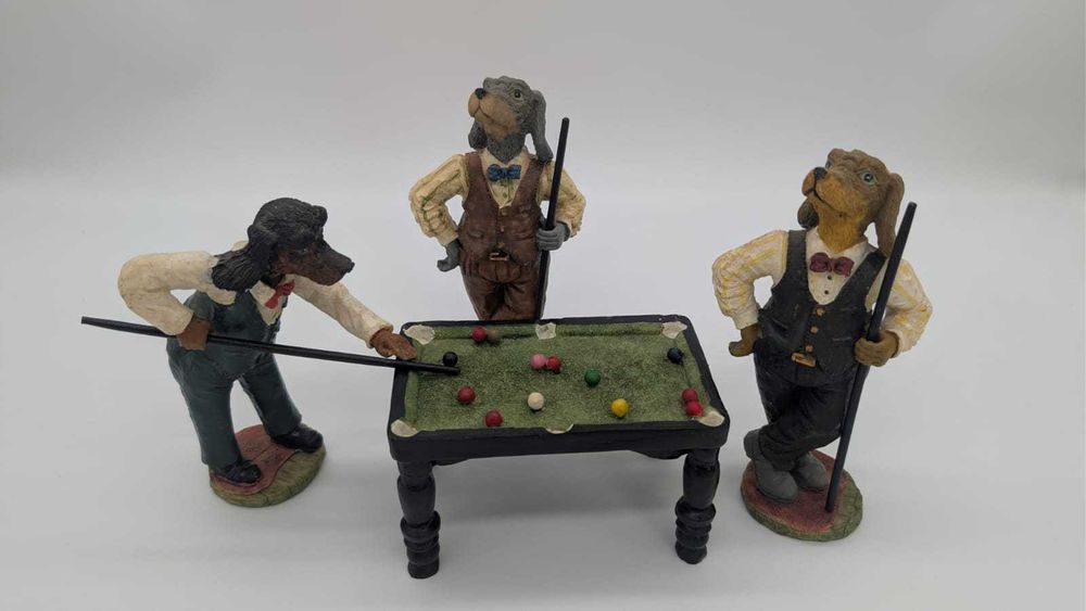 Figurki kolekcjonerskie psów grających w bilard Anglia