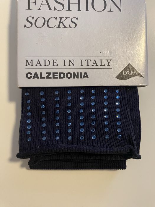 Granatowe skarpetki z cekiami. Calzedonia. Nowe!