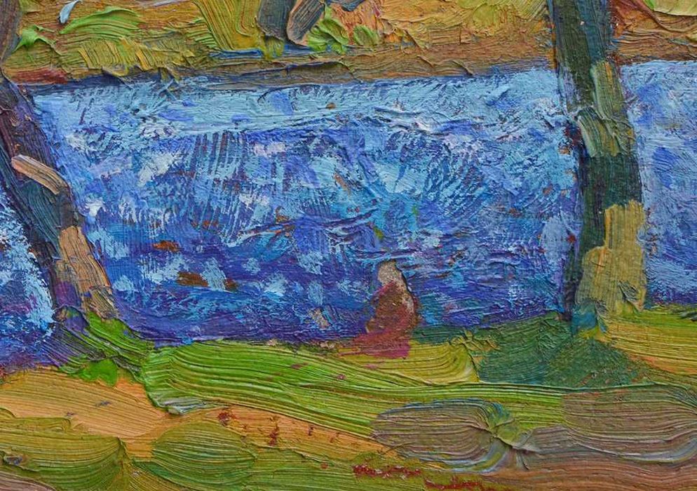 Севастьянов Виктор (1923-1993). Отдых у реки. х/м. 47*60 см - Жанровая